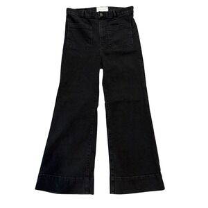 Jeanerica Jeans St Monica Womens Black Crop Flare High Rise Organic Cotton Sz 28